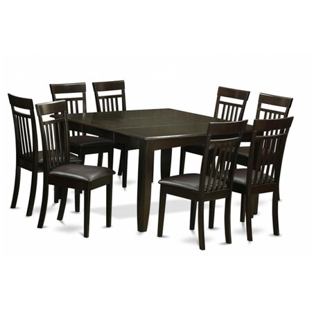 East West Furniture 9 Piece Dining Room Set-Table and 8 Kitchen Chairs PFCA9-CAP-LC